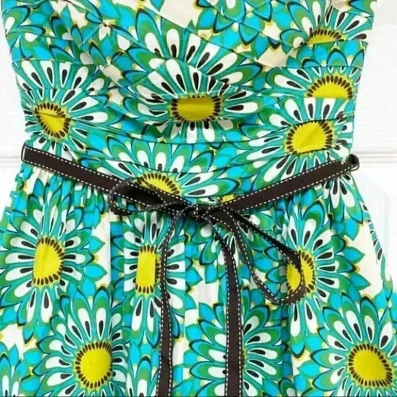 Trixxi Strapless Fit & Flare Dress Sweetheart Neck Green Black Floral Size XXS - Picture 6 of 15